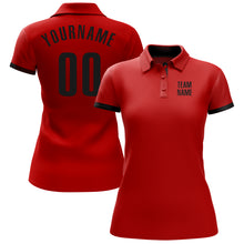 Laden Sie das Bild in den Galerie-Viewer, Custom Red Black Performance Golf Polo Shirt
