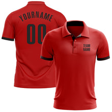 Charger l&#39;image dans la galerie, Custom Red Black Performance Golf Polo Shirt
