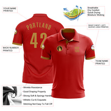 Load image into Gallery viewer, Custom Red Old Gold Performance Golf Polo Shirt
