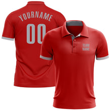 Laden Sie das Bild in den Galerie-Viewer, Custom Red Gray Performance Golf Polo Shirt
