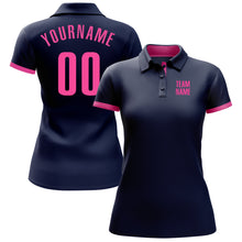 Laden Sie das Bild in den Galerie-Viewer, Custom Navy Pink Performance Golf Polo Shirt
