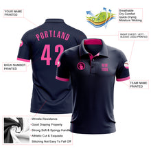 Laden Sie das Bild in den Galerie-Viewer, Custom Navy Pink Performance Golf Polo Shirt
