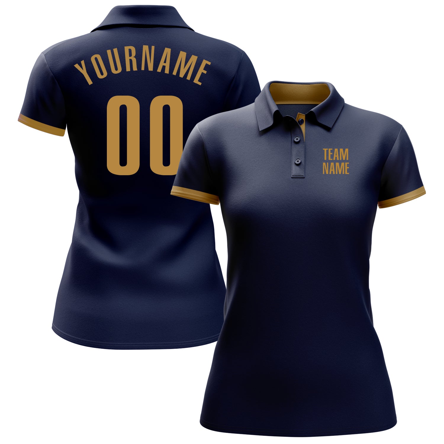 Cheap Custom Navy Old Gold Performance Golf Polo Shirt Free Shipping CustomJerseysPro