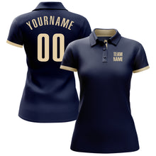 Laden Sie das Bild in den Galerie-Viewer, Custom Navy Cream Performance Golf Polo Shirt
