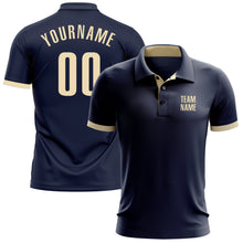 Laden Sie das Bild in den Galerie-Viewer, Custom Navy Cream Performance Golf Polo Shirt
