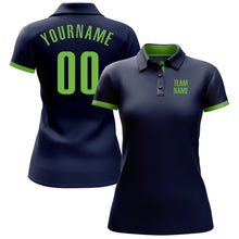 Laden Sie das Bild in den Galerie-Viewer, Custom Navy Neon Green Performance Golf Polo Shirt
