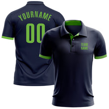 Laden Sie das Bild in den Galerie-Viewer, Custom Navy Neon Green Performance Golf Polo Shirt
