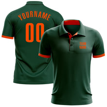 Load image into Gallery viewer, Custom Green Orange Performance Golf Polo Shirt
