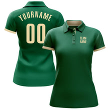 Charger l&#39;image dans la galerie, Custom Kelly Green Cream Performance Golf Polo Shirt
