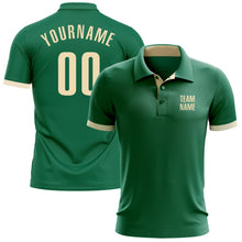 Charger l&#39;image dans la galerie, Custom Kelly Green Cream Performance Golf Polo Shirt
