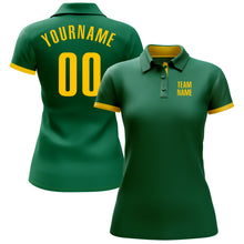 Charger l&#39;image dans la galerie, Custom Kelly Green Yellow Performance Golf Polo Shirt
