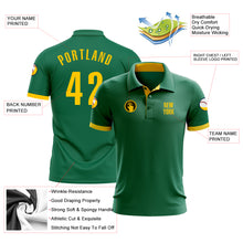 Charger l&#39;image dans la galerie, Custom Kelly Green Yellow Performance Golf Polo Shirt
