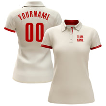 Load image into Gallery viewer, Custom Cream Red Performance Golf Polo Shirt

