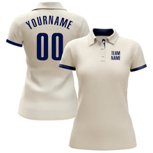 Laden Sie das Bild in den Galerie-Viewer, Custom Cream Navy Performance Golf Polo Shirt

