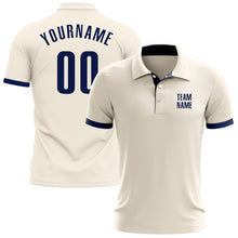 Laden Sie das Bild in den Galerie-Viewer, Custom Cream Navy Performance Golf Polo Shirt
