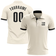 Загрузить изображение в средство просмотра галереи, Custom Cream Black Performance Golf Polo Shirt
