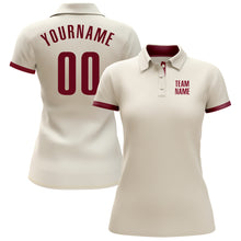 Загрузить изображение в средство просмотра галереи, Custom Cream Crimson Performance Golf Polo Shirt
