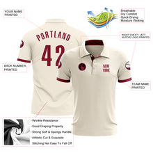 Загрузить изображение в средство просмотра галереи, Custom Cream Crimson Performance Golf Polo Shirt
