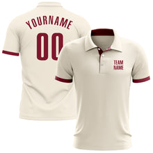 Загрузить изображение в средство просмотра галереи, Custom Cream Crimson Performance Golf Polo Shirt
