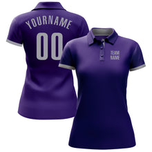 Laden Sie das Bild in den Galerie-Viewer, Custom Purple Gray Performance Golf Polo Shirt
