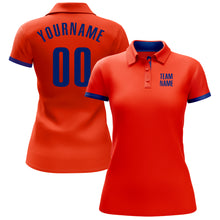 Laden Sie das Bild in den Galerie-Viewer, Custom Orange Royal Performance Golf Polo Shirt
