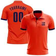 Laden Sie das Bild in den Galerie-Viewer, Custom Orange Navy Performance Golf Polo Shirt
