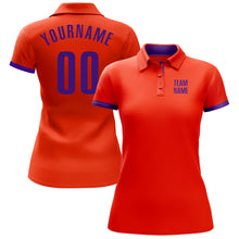 Laden Sie das Bild in den Galerie-Viewer, Custom Orange Purple Performance Golf Polo Shirt
