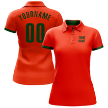 Laden Sie das Bild in den Galerie-Viewer, Custom Orange Green Performance Golf Polo Shirt
