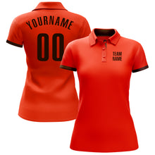 Laden Sie das Bild in den Galerie-Viewer, Custom Orange Brown Performance Golf Polo Shirt
