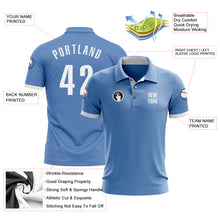 Laden Sie das Bild in den Galerie-Viewer, Custom Light Blue White Performance Golf Polo Shirt
