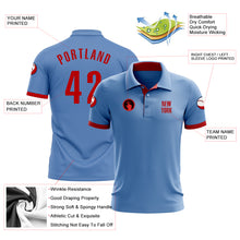 Загрузить изображение в средство просмотра галереи, Custom Light Blue Red Performance Golf Polo Shirt
