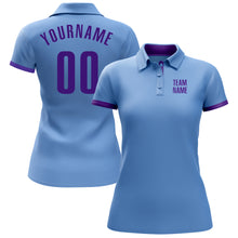 Laden Sie das Bild in den Galerie-Viewer, Custom Light Blue Purple Performance Golf Polo Shirt
