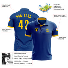 Laden Sie das Bild in den Galerie-Viewer, Custom Royal Yellow Performance Golf Polo Shirt
