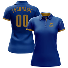 Laden Sie das Bild in den Galerie-Viewer, Custom Royal Old Gold Performance Golf Polo Shirt
