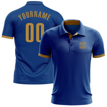 Laden Sie das Bild in den Galerie-Viewer, Custom Royal Old Gold Performance Golf Polo Shirt
