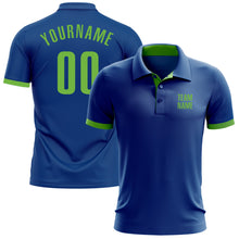 Laden Sie das Bild in den Galerie-Viewer, Custom Royal Neon Green Performance Golf Polo Shirt
