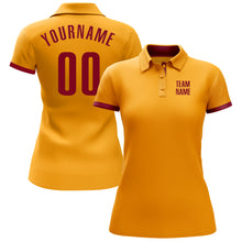 Laden Sie das Bild in den Galerie-Viewer, Custom Gold Crimson Performance Golf Polo Shirt
