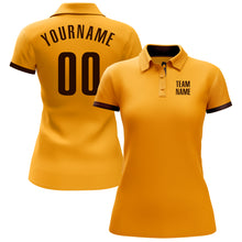 Laden Sie das Bild in den Galerie-Viewer, Custom Gold Brown Performance Golf Polo Shirt
