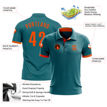 Load image into Gallery viewer, Custom Teal Orange Performance Golf Polo Shirt
