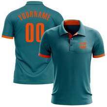 Загрузить изображение в средство просмотра галереи, Custom Teal Orange Performance Golf Polo Shirt
