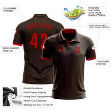 Laden Sie das Bild in den Galerie-Viewer, Custom Brown Red Performance Golf Polo Shirt
