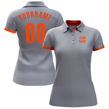 Load image into Gallery viewer, Custom Gray Orange Performance Golf Polo Shirt
