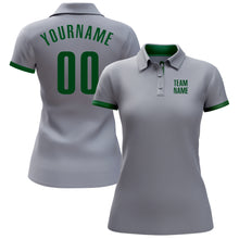 Laden Sie das Bild in den Galerie-Viewer, Custom Gray Green Performance Golf Polo Shirt
