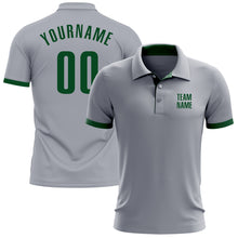 Laden Sie das Bild in den Galerie-Viewer, Custom Gray Green Performance Golf Polo Shirt
