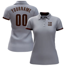 Load image into Gallery viewer, Custom Gray Brown Performance Golf Polo Shirt
