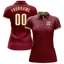 Charger l&#39;image dans la galerie, Custom Crimson Cream Performance Golf Polo Shirt
