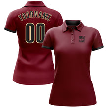 Laden Sie das Bild in den Galerie-Viewer, Custom Crimson Black-Cream Performance Golf Polo Shirt
