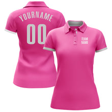 Load image into Gallery viewer, Custom Pink White Performance Golf Polo Shirt
