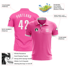 Laden Sie das Bild in den Galerie-Viewer, Custom Pink White Performance Golf Polo Shirt
