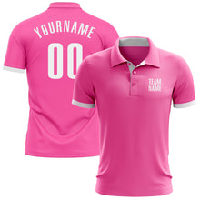 Laden Sie das Bild in den Galerie-Viewer, Custom Pink White Performance Golf Polo Shirt
